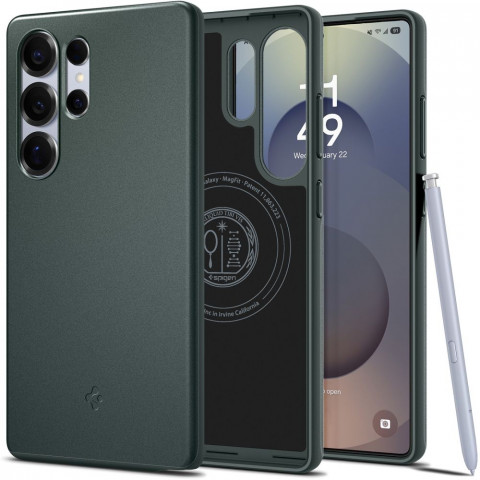 
Samsung Galaxy S25 Ultra Thin Fit Mag galinis dėklas - žalias
