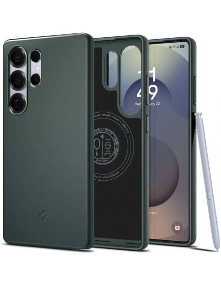 
Samsung Galaxy S25 Ultra Thin Fit Mag galinis dėklas - žalias
