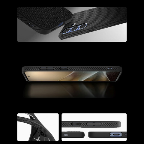 
„Samsung Galaxy S25+“ „Liquid Air“ dėklas – matinės juodos spalvos
