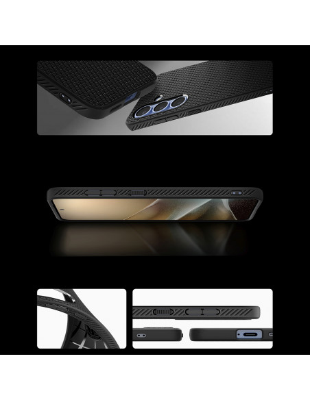 
„Samsung Galaxy S25+“ „Liquid Air“ dėklas – matinės juodos spalvos
