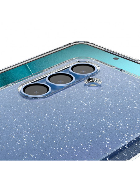 
„Samsung Galaxy S25+“ skystųjų kristalų dėklas – blizgučiais permatomas
