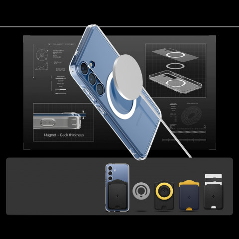 
„Samsung Galaxy S25+ Ultra Hybrid Mag“ dėklas – skaidrus
