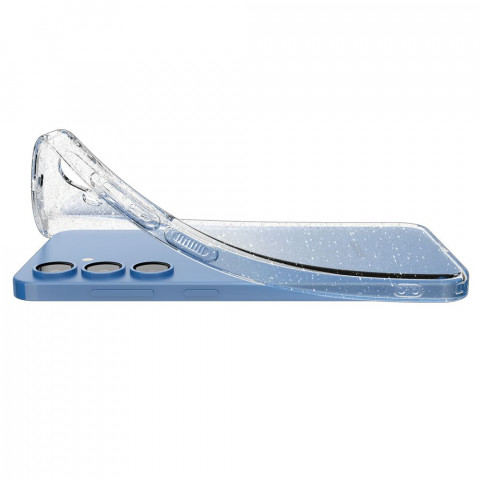 
„Samsung Galaxy S25“ skystųjų kristalų dėklas – blizgučiais permatomas
