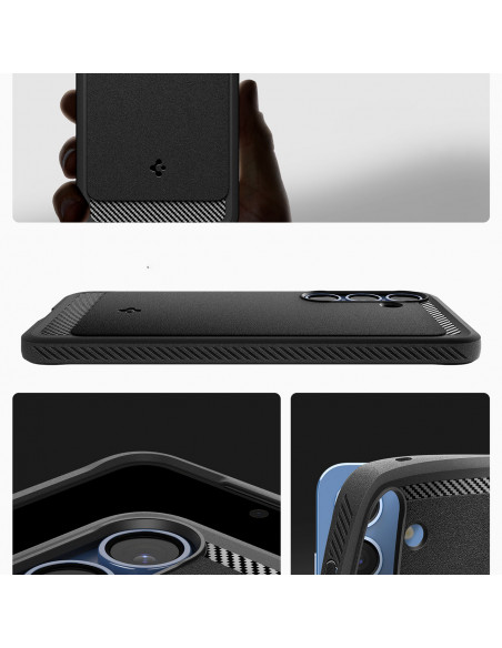 
„Samsung Galaxy S25 Rugged Armor MagSafe“ dėklas – matinės juodos spalvos
