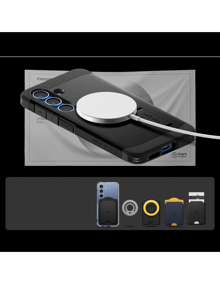 
„Samsung Galaxy S25“ dėklas su tvirtu „MagSafe“ stovu – juodas
