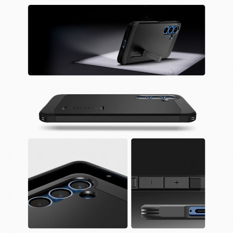 
„Samsung Galaxy S25“ dėklas su tvirtu „MagSafe“ stovu – juodas
