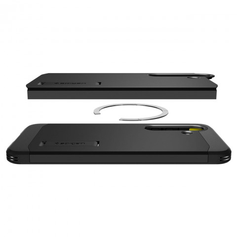 
„Samsung Galaxy S25“ dėklas su tvirtu „MagSafe“ stovu – juodas
