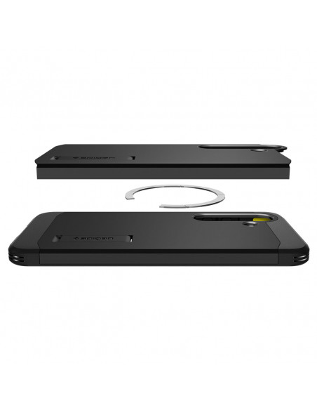 
„Samsung Galaxy S25“ dėklas su tvirtu „MagSafe“ stovu – juodas
