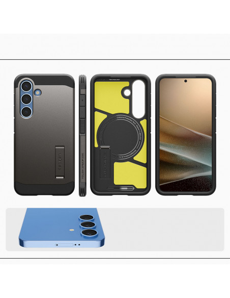 
„Samsung Galaxy S25“ dėklas su tvirtu „Tough Armor MagSafe“ stovu – pilkas
