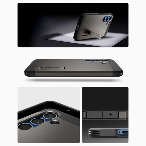 
„Samsung Galaxy S25“ dėklas su tvirtu „Tough Armor MagSafe“ stovu – pilkas
