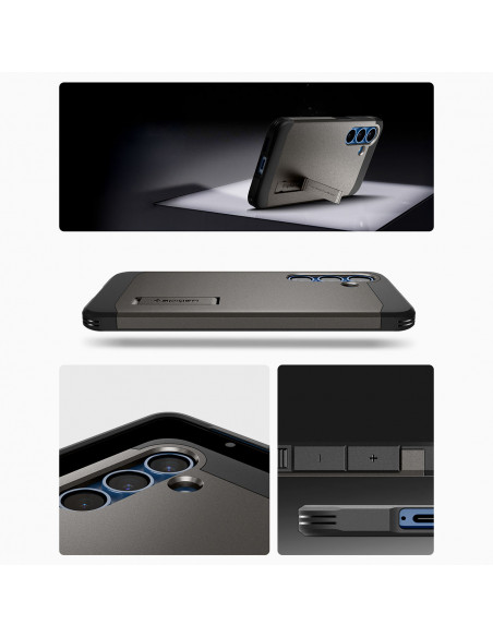 
„Samsung Galaxy S25“ dėklas su tvirtu „Tough Armor MagSafe“ stovu – pilkas
