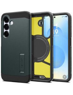 
„Samsung Galaxy S25“ dėklas su tvirtu „Tough Armor MagSafe“ stovu – žalias
