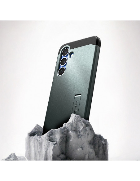 
„Samsung Galaxy S25“ dėklas su tvirtu „Tough Armor MagSafe“ stovu – žalias
