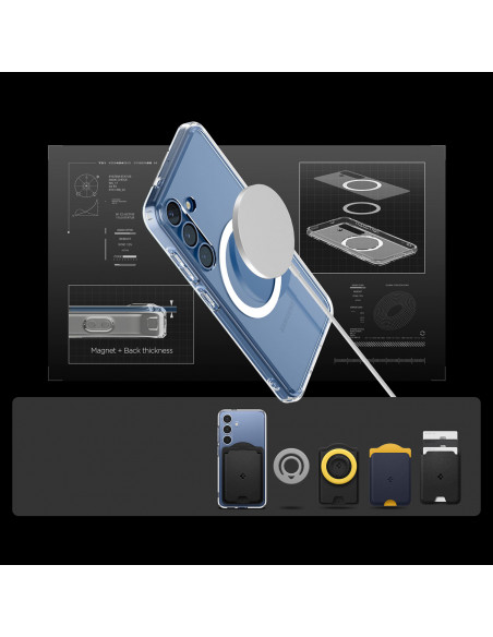 
„Samsung Galaxy S25 Ultra Hybrid Mag“ dėklas – skaidrus
