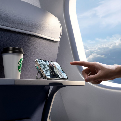 
Išorinė baterija 10000mAh 22.5W Qi2 JR-PBM12 MagSafe su stovu - juoda
