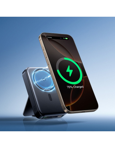 
Išorinė baterija 10000mAh 22.5W Qi2 JR-PBM11 MagSafe su stovu - juoda
