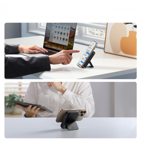 
Išorinė baterija 10000mAh 22.5W Qi2 JR-PBM11 MagSafe su stovu - juoda
