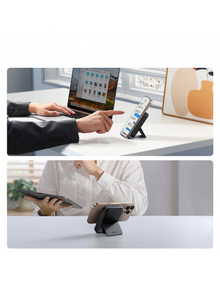 
Išorinė baterija 10000mAh 22.5W Qi2 JR-PBM11 MagSafe su stovu - juoda
