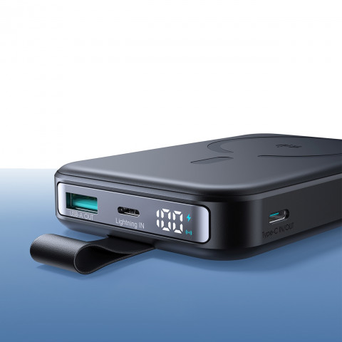 
Išorinė baterija 10000mAh 22.5W Qi2 JR-PBM11 MagSafe su stovu - juoda
