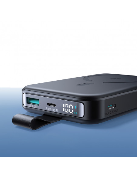 
Išorinė baterija 10000mAh 22.5W Qi2 JR-PBM11 MagSafe su stovu - juoda
