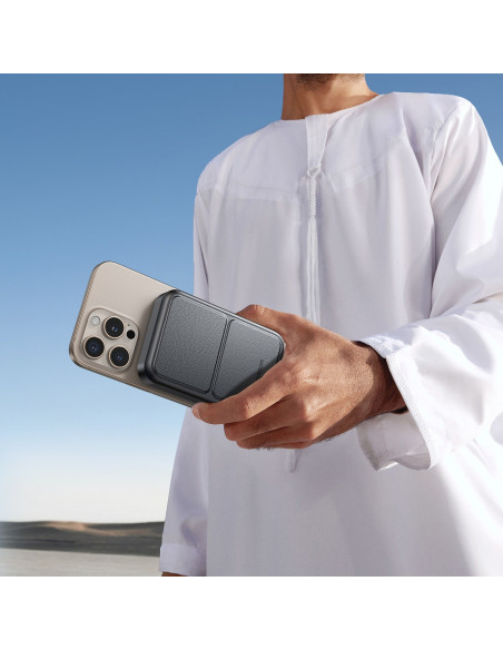 
Išorinė baterija 10000mAh 22.5W Qi2 JR-PBM11 MagSafe su stovu - juoda
