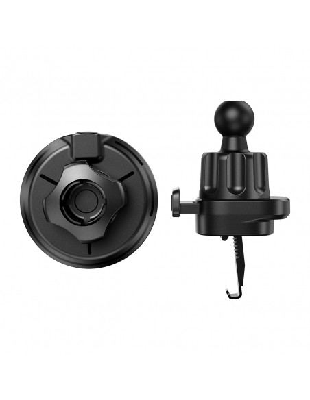 
Automobilinis laikiklis su Qi2 15W telefono įkrovikliu, skirtas oro išleidimo angai - juodas
