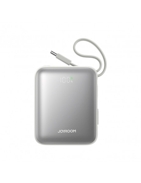 
10000mAh 22,5W išorinė baterija su integruotu USB-C „Lightning“ laidu – balta
