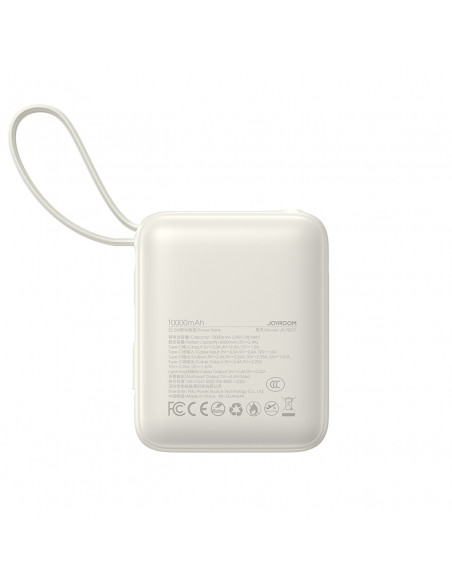 
10000mAh 22,5W išorinė baterija su integruotu USB-C „Lightning“ laidu – balta
