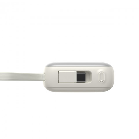 
10000mAh 22,5W išorinė baterija su integruotu USB-C „Lightning“ laidu – balta
