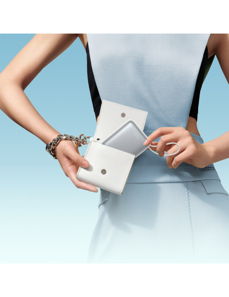 
10000mAh 22,5W išorinė baterija su integruotu USB-C „Lightning“ laidu – balta
