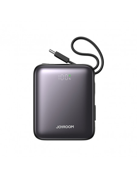 
10000mAh 22,5W išorinė baterija su integruotu USB-C „Lightning“ laidu – juoda
