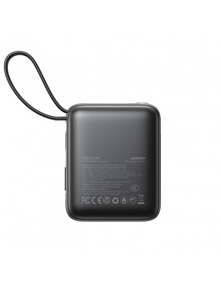 
10000mAh 22,5W išorinė baterija su integruotu USB-C „Lightning“ laidu – juoda
