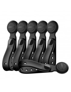 
Silikoniniai kabelių raišteliai su magnetu, juodi - 6 vnt. rinkinys
