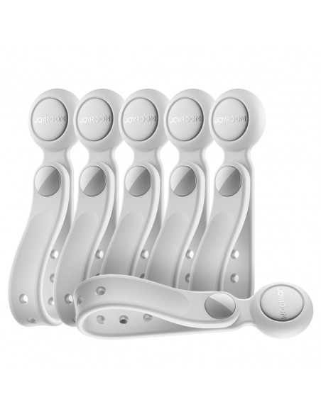 
Silikoniniai kabelių raišteliai su magnetu, balti - 6 vnt. rinkinys
