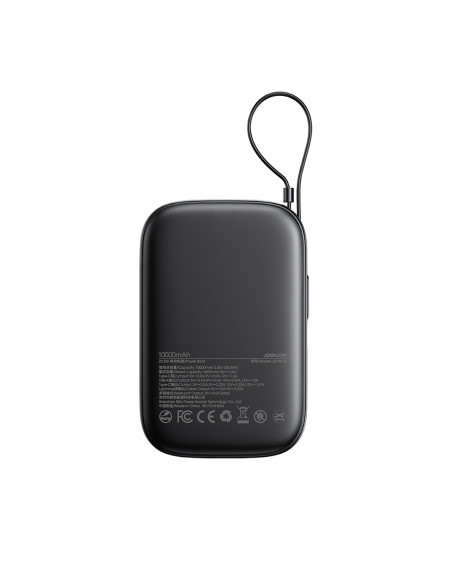 
10000 mAh išorinė baterija su integruotu 22,5 colio „iPhone Lightning“ USB-C laidu, 0,25 cm, juoda
