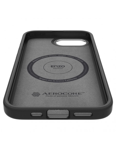 
„Enzo Aramid MagSafe“ dėklas, skirtas „iPhone 16e“ – juodas
