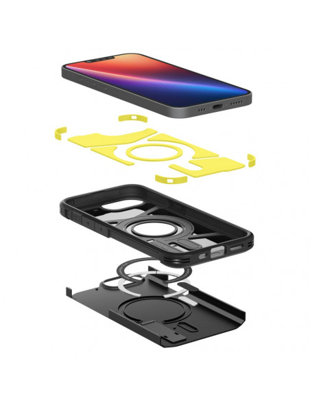 
„iPhone 16e“ dėklas su tvirtu „MagSafe“ laikikliu – juodas
