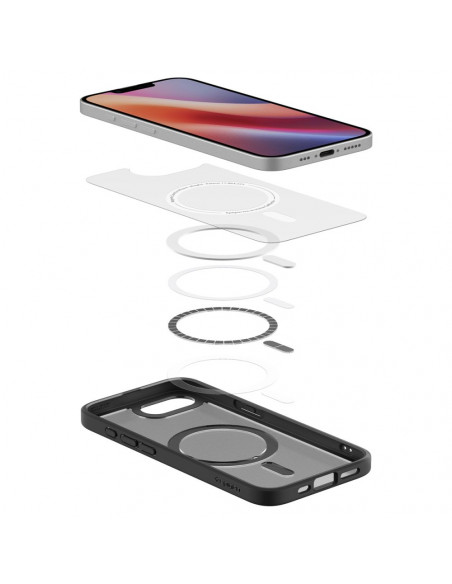 
„iPhone 16e Ultra Hybrid MagSafe“ dėklas – juodas permatomas
