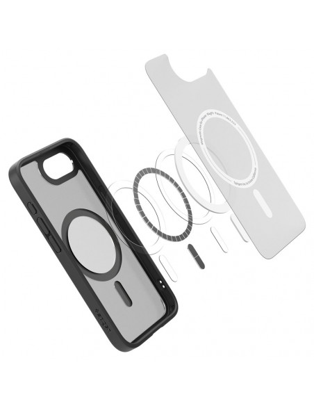 
„iPhone 16e Ultra Hybrid MagSafe“ dėklas – juodas permatomas
