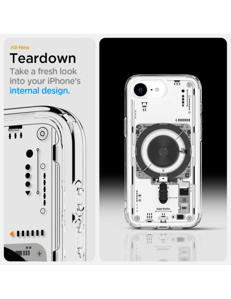 
„iPhone 16e Neo One Ultra Hybrid MagSafe“ dėklas – permatomas
