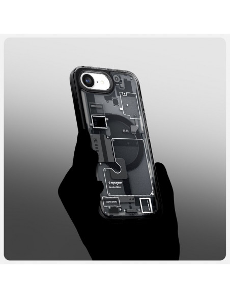 
„iPhone 16e Zero One Ultra Hybrid MagSafe“ dėklas – juodas
