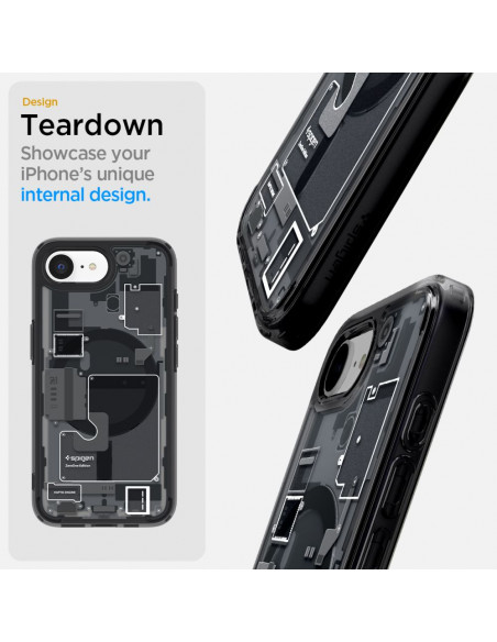 
„iPhone 16e Zero One Ultra Hybrid MagSafe“ dėklas – juodas
