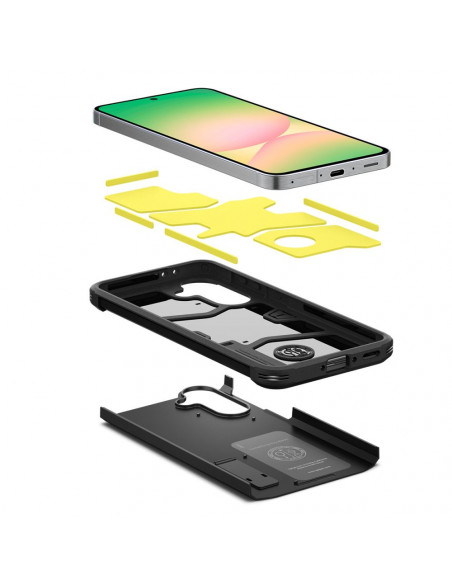 
Samsung Galaxy A56 5G galinis dėklas su tvirtu šarvuotu stovu - juodas
