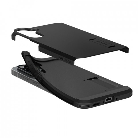 
Samsung Galaxy A56 5G galinis dėklas su tvirtu šarvuotu stovu - juodas
