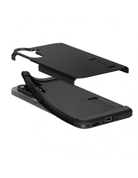 
Samsung Galaxy A56 5G galinis dėklas su tvirtu šarvuotu stovu - juodas
