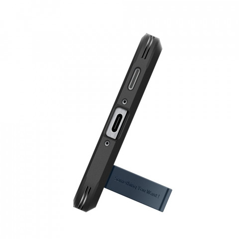 
„Samsung Galaxy A56 5G“ galinis dėklas su tvirtu šarvuotu stovu – pilkas/ juodas
