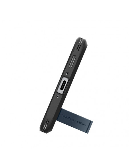 
„Samsung Galaxy A56 5G“ galinis dėklas su tvirtu šarvuotu stovu – pilkas/ juodas
