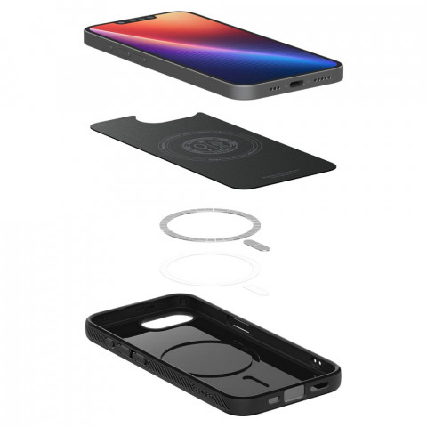 
„iPhone 16e Liquid Air MagSafe“ galinis dėklas – matinės juodos spalvos
