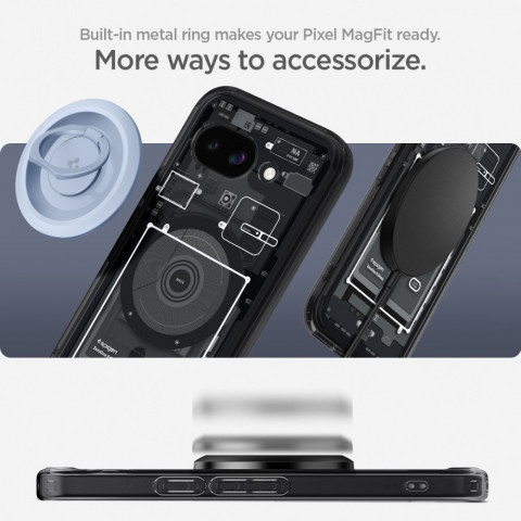 
„Google Pixel 9A Zero One Ultra Hybrid MagSafe“ dėklas – juodas
