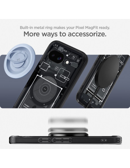 
„Google Pixel 9A Zero One Ultra Hybrid MagSafe“ dėklas – juodas
